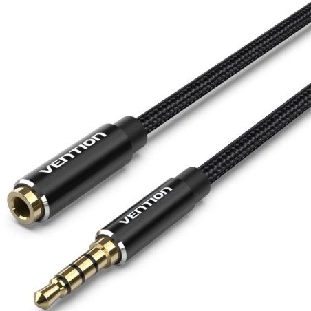 Cable Estéreo Vention BHCBH/ Jack 3.5 Macho - Jack 3.5 Hembra/ 2m/ Negro