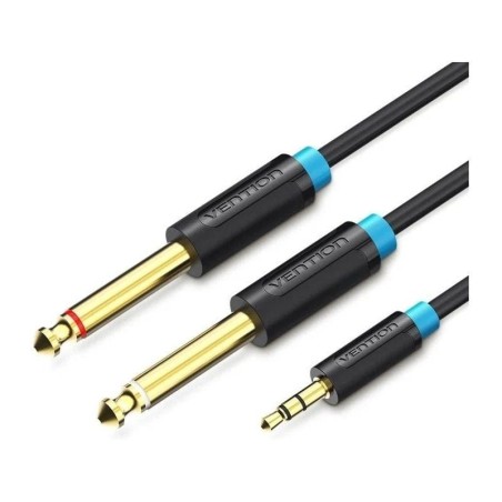 Cable Estéreo Vention BACBD/ Jack 3.5 Macho - 2x Jack 6.5 Macho/ 50cm/ Negro