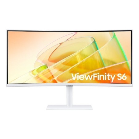 Monitor Profesional Ultraparonámico Curvo Samsung ViewFinity S6 S34C650TAU 34'/ UWQHD/ Multimedia/ Regulable en altura/ Blanco