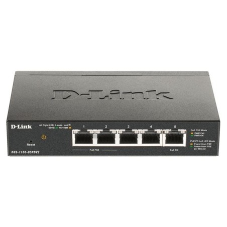 Switch Gestionable D-Link DGS-1100-05PDV2 5 Puertos/ RJ-45 10/100/1000 PoE