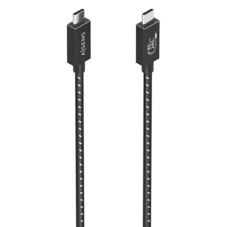 Cable USB 4.0 Tipo-C Aisens A156-0867/ USB Tipo-C Macho - USB Tipo-C Macho/ Hasta 240W/ 1m/ Gris