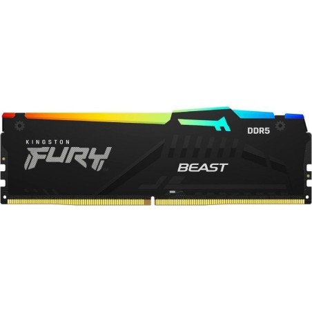 Memoria RAM Kingston FURY Beast RGB 8GB/ DDR5/ 6000MHz/ 1.35V/ CL40/ DIMM