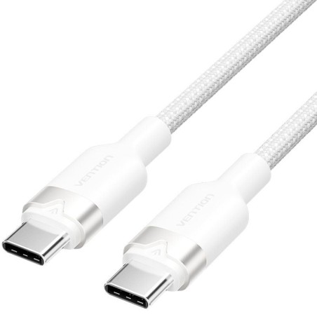 Cable USB 2.0 Tipo-C 3A Vention TRDWH/ USB Tipo-C Macho - USB Tipo-C Macho/ Hasta 60W/ 480Mbps/ 2m/ Blanco