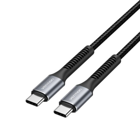 Cable USB Tipo-C Vention H15BF/ USB Tipo-C Macho - USB Tipo-C Macho/ 60W/ 480Mbps/ 1m/ Negro