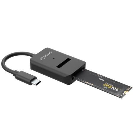 Dock USB Tipo-C para SSD M2 SATA/NVMe Aisens ASUC-M2D011-BK/ Negro